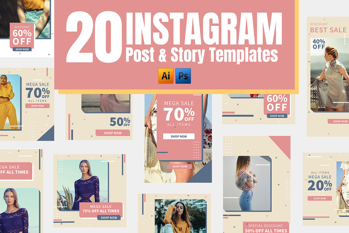 400 Instagram Templates Bundle, a Social Media Template by Mehul Munjani (Photo 6 of 22)