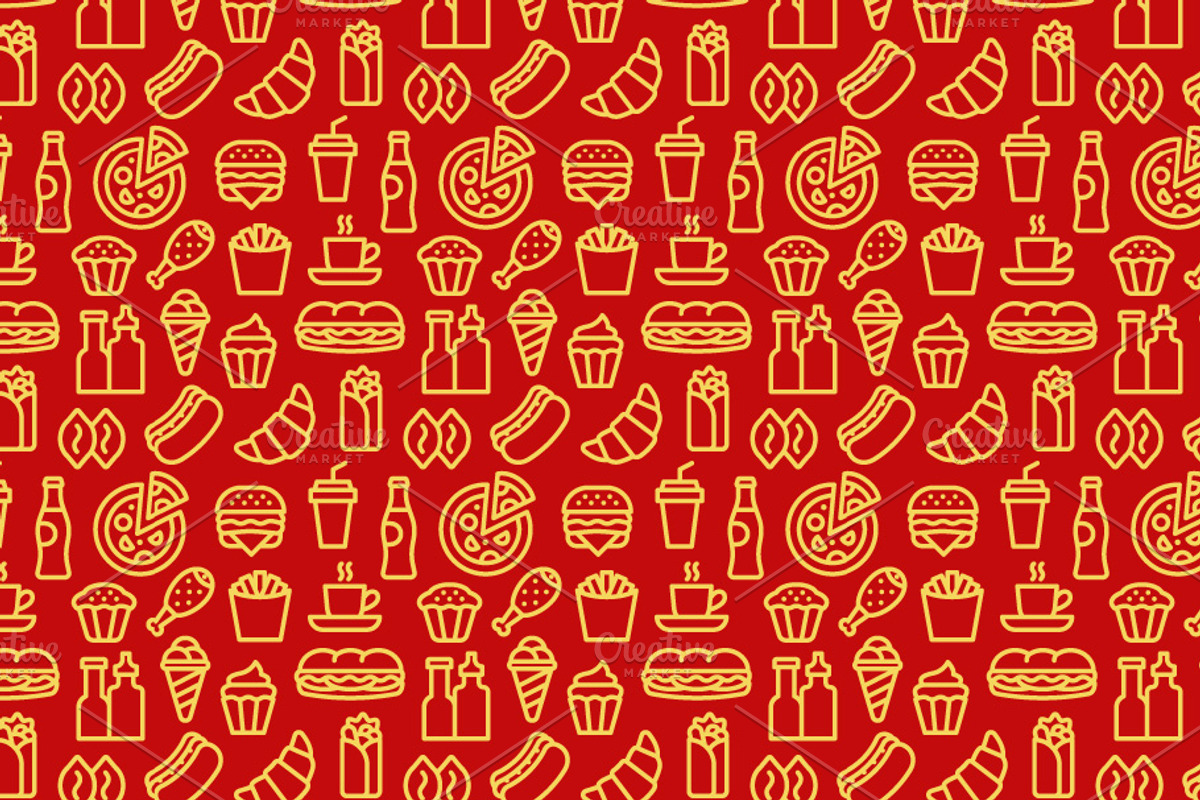 Fast Food Patterns, a Pattern Graphic by Oleg Tokarev Art (Photo 4 of 5)