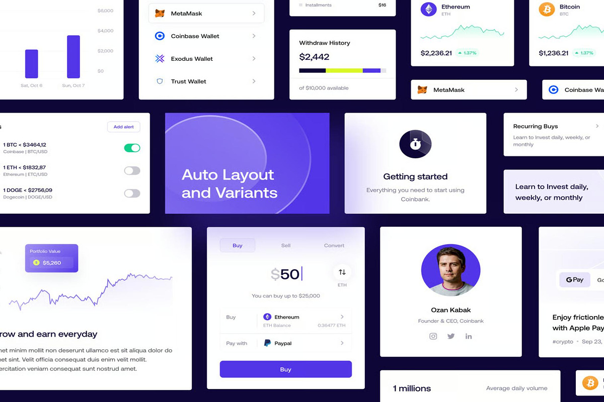 Coinbank - Crypto Wallet & Trading, an UI Kit Template by Creative Perspective (Photo 8 of 8)