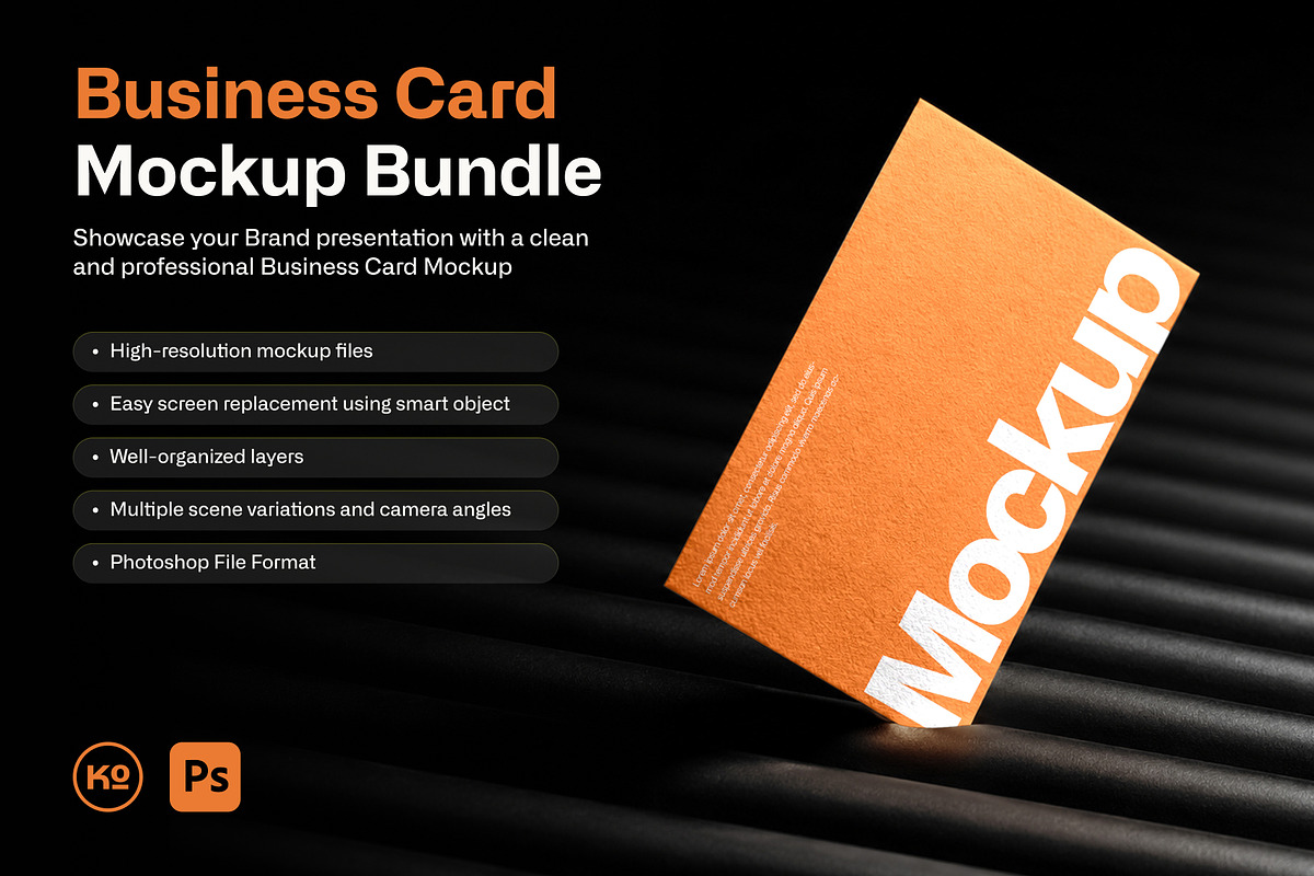 Premium Business Card Mockup Bundles, an Advertising Mockup by anamwp (Photo 1 of 5)
