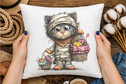Halloween Mummy Cat Clipart, a Seasonal Illustration by OK Design (Thumbnail 4 of 6)