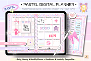 Pink Pastel Portrait Digital Planner, a Stationery Template by Tas Creative Studio (Thumbnail 1 of 13)