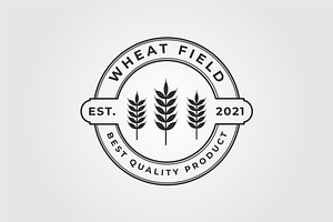 vintage farm and wheat field logo, a Graphic by Rizkaarishandy_shop