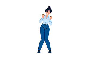 Happy businesswoman celebrating, a Person Illustration by pikepicture