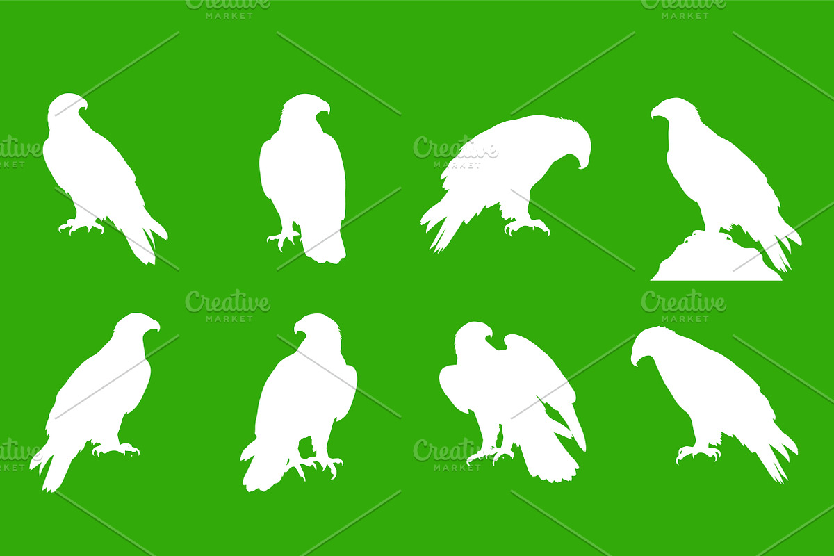 Perched Eagle Silhouette Pack, an Object Graphic by Artonix (Photo 2 of 3)