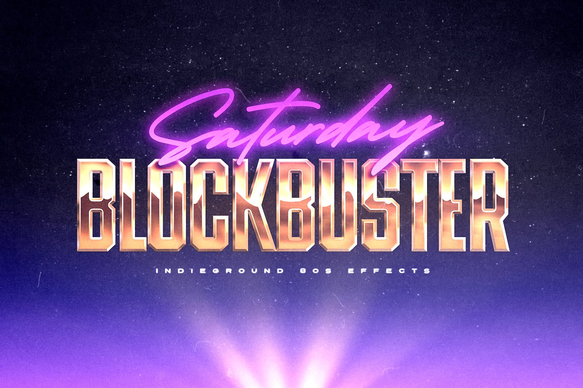 80s Text Effects Complete Bundle, a Layer Style Add-On by Indieground Design Inc. (Photo 22 of 31)