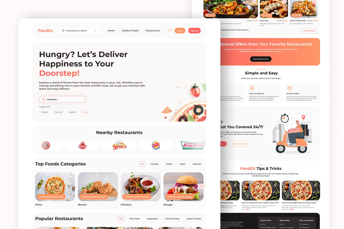 FoodEx Website Landing Page, a Landing Page Template by Design Lab (Photo 2 of 2)