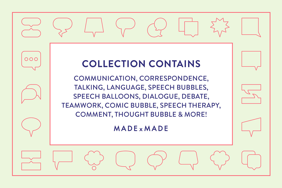 Speech Bubble Icons, an Outline Icon by Made by Made (Photo 2 of 7)