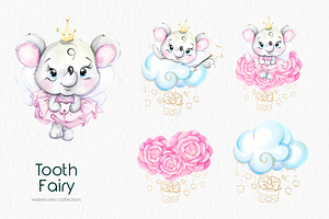 Tooth Fairy Watercolor Clip Art