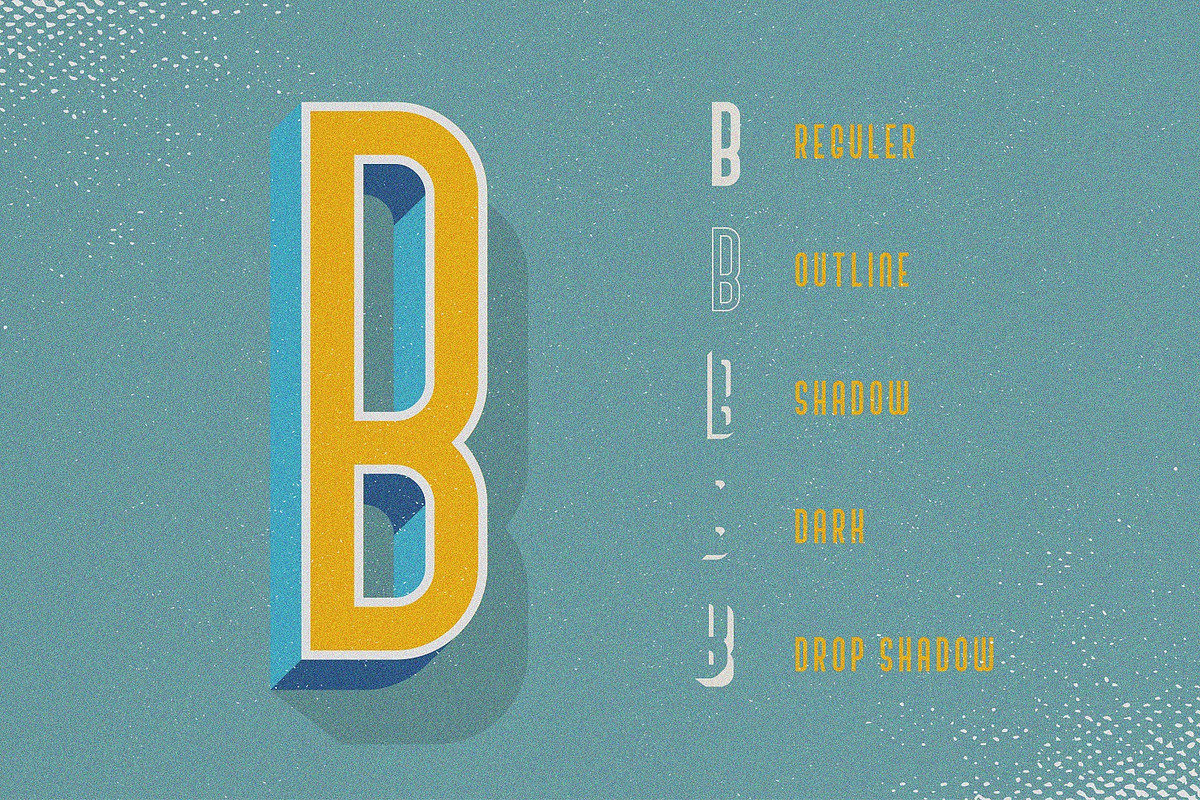 SALE! Bivoac Layered Font preview 2
