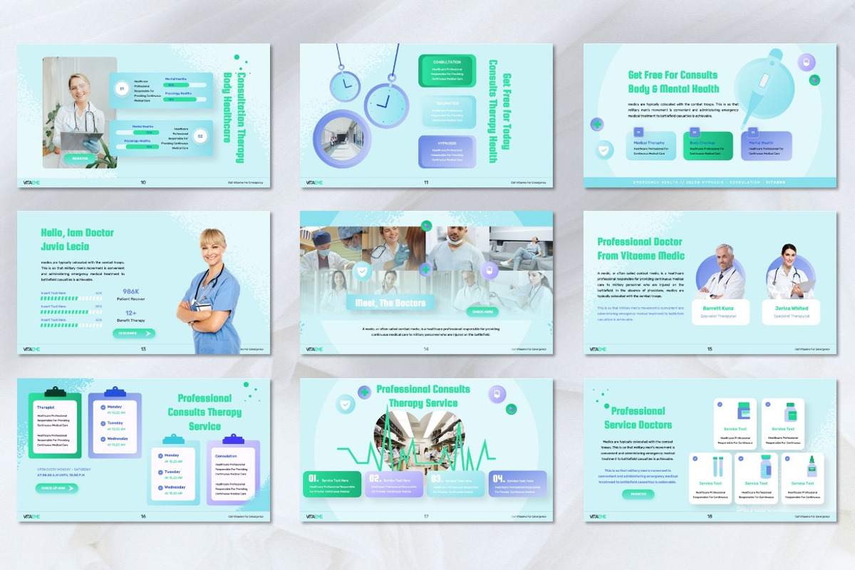 Vitaeme - Modern Health Powerpoint, a Presentation Template by Dhabee (Photo 5 of 8)