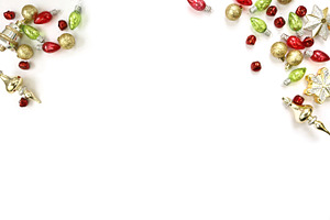 Holiday christmas ornaments flat lay featuring christmas, christmas photo
