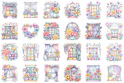 Watercolor Spring Window Clipart, an Illustration by designcity5 (Thumbnail 2 of 5)