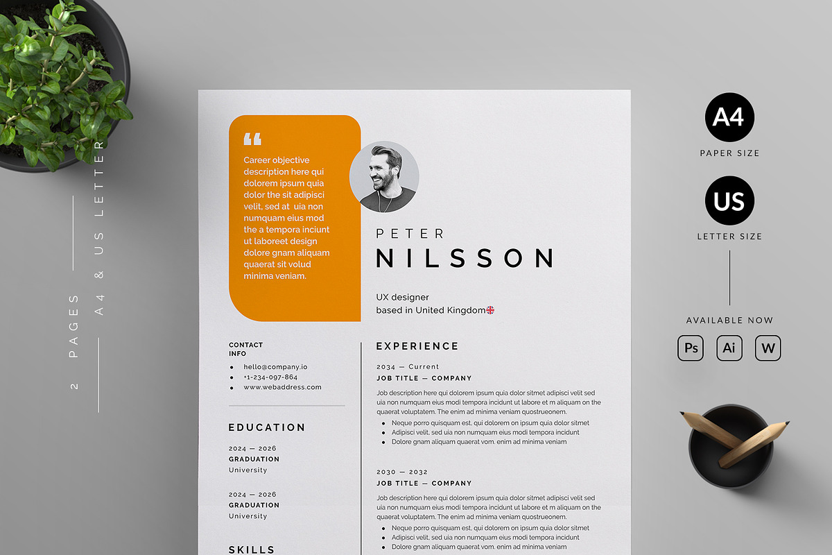 Resume/CV, a Resume Template by Reuix Studio (Photo 1 of 5)