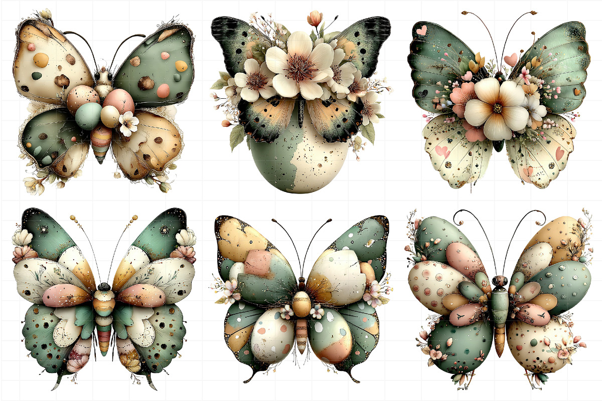 Whimsical Easter Butterfly Clipart, an Illustration by Daily.Designs (Photo 8 of 8)