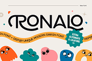 Ronalo - Display Unique Modern Font, a Sans Serif Font by TokoPress (Thumbnail 1 of 13)
