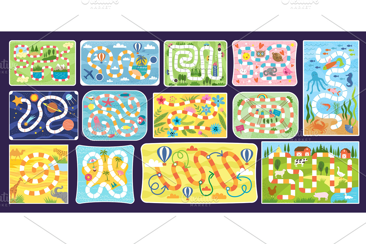 Step by step game. Maze map of, an Object Illustration by Onyx