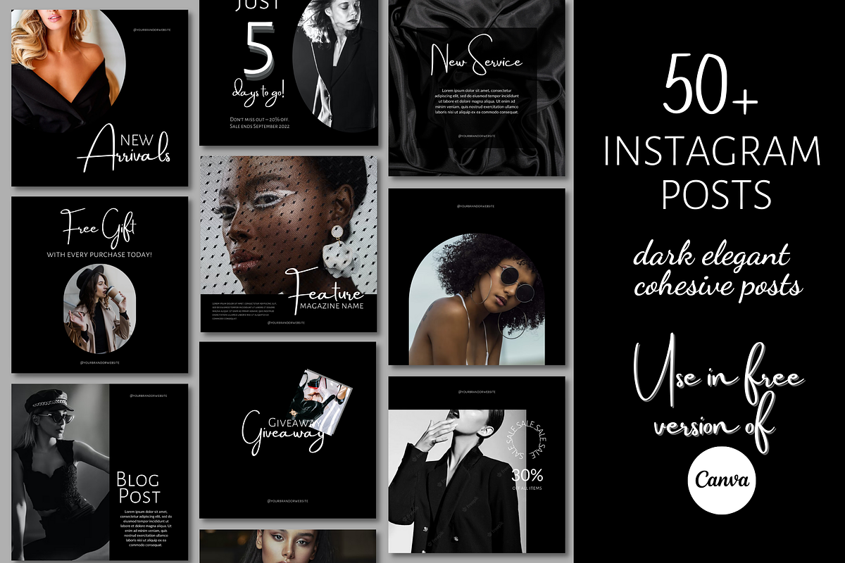 DARK MINIMAL INSTAGRAM TEMPLATE, a Social Media Template by Faytemplates (Photo 2 of 8)
