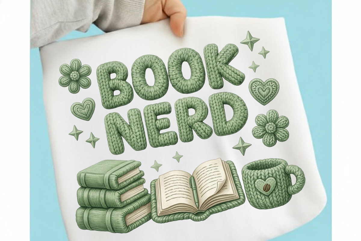 Book Nerd Green PNG, an Illustration by designcity5 (Photo 1 of 4)