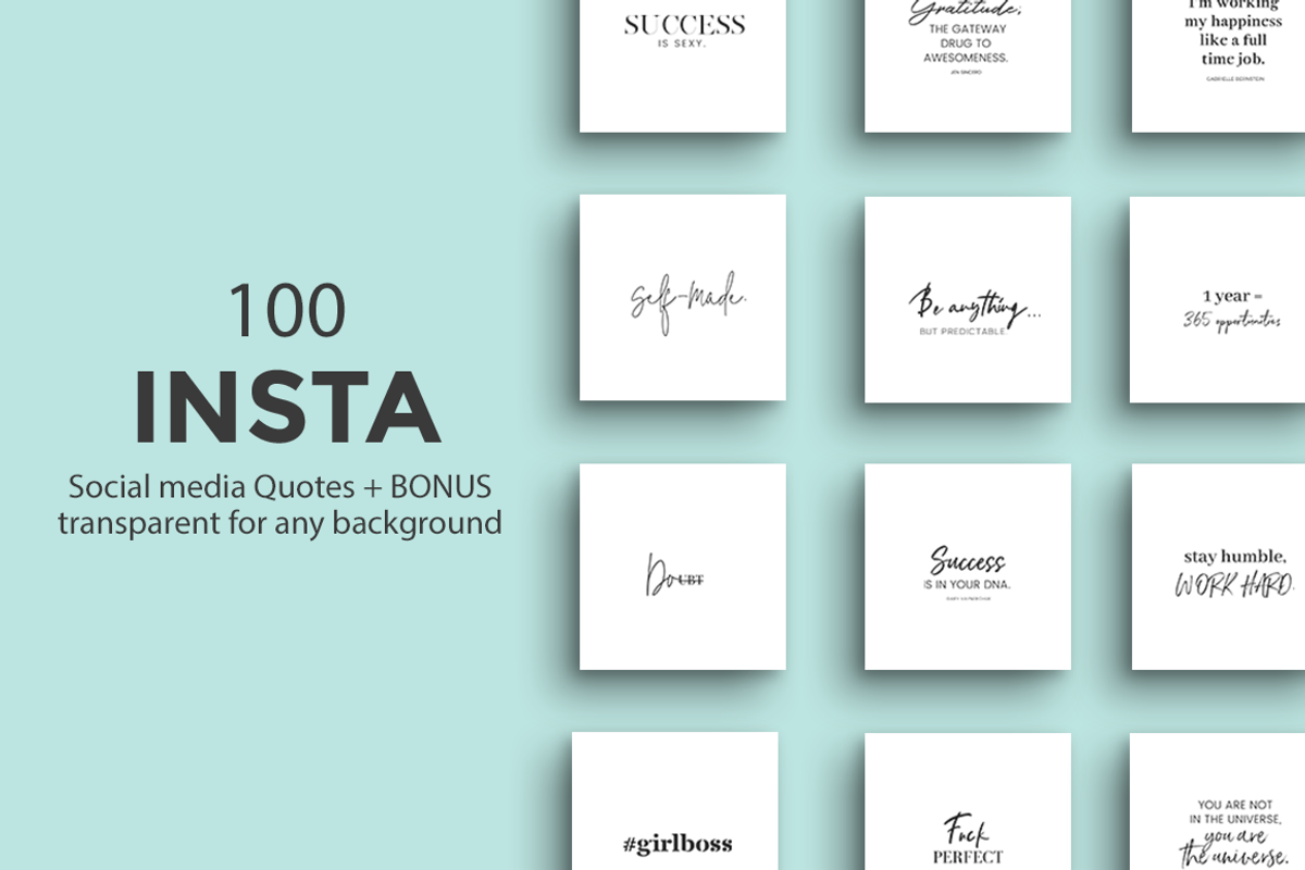IG 100 stock + 100 quotes bundle, a Social Media Template by blackdahliapress (Photo 2 of 3)