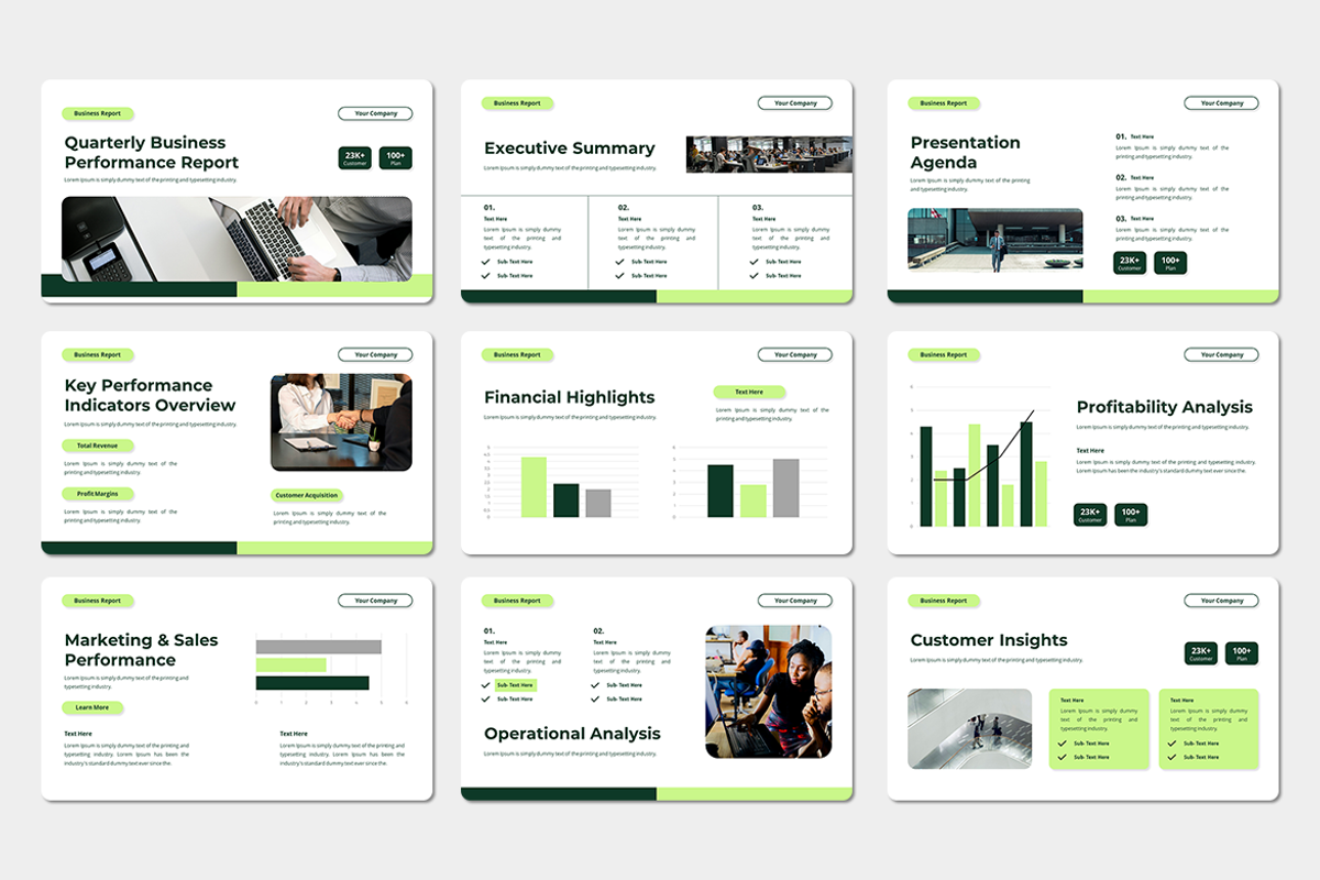 Business Report PowerPoint Template, a Presentation Template by Iqsiart Studio (Photo 2 of 3)