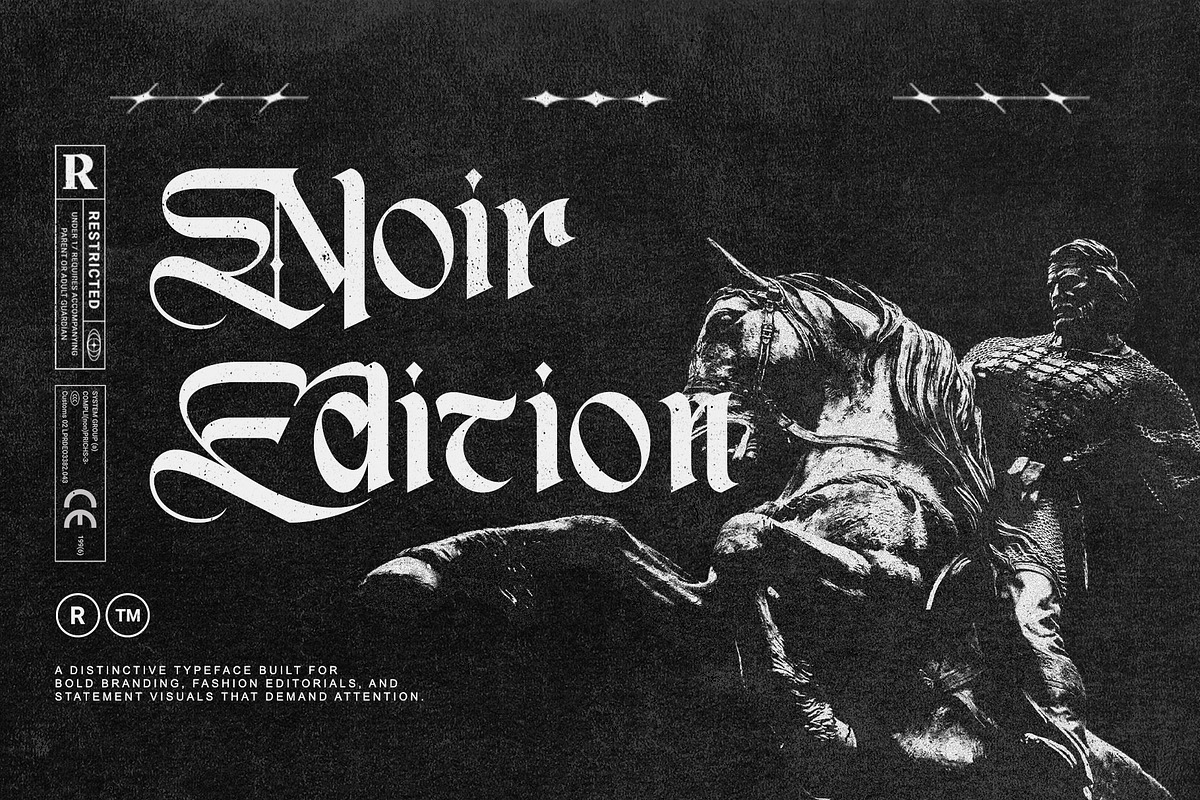 Zerothen - Gothic Display Typeface, a Blackletter Font by Letterara (Photo 4 of 14)