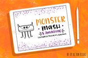 Monster Textured Procreate Brushes, a Brush Add-On by On the Mark Designs (Thumbnail 1 of 7)