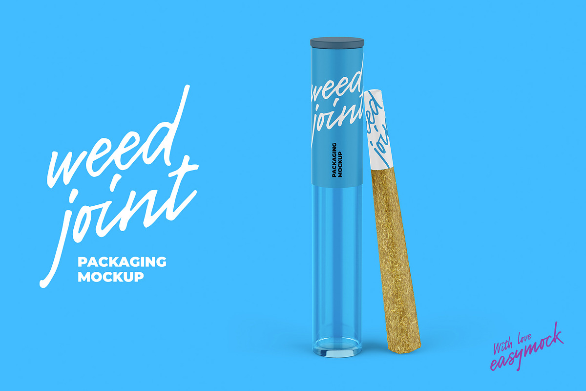 Weed Joint Pre-Roll Packaging Mockup, a Product Mockup by easymock 2 (Photo 1 of 9)