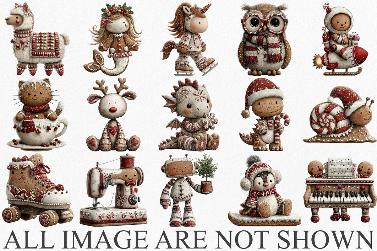 Gingerbread Christmas Clipart, an Illustration by Canvas Craft (Photo 3 of 6)