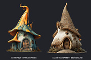 Fairy Tale Houses PNG Clipart Set V2, a Decorative Illustration by ThatsDesignArt (Thumbnail 3 of 10)