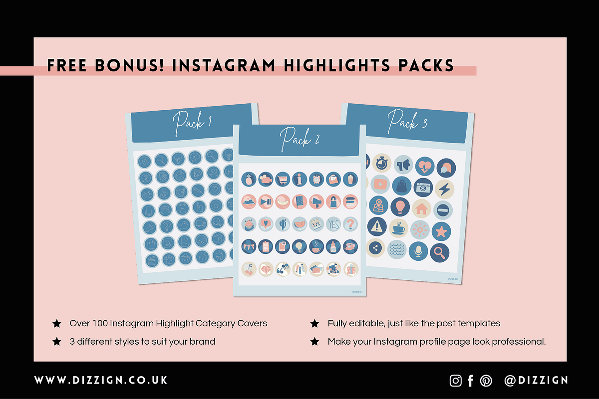 365+ Instagram & facebook templates, a Templates & Theme by Dizzign (Photo 4 of 6)