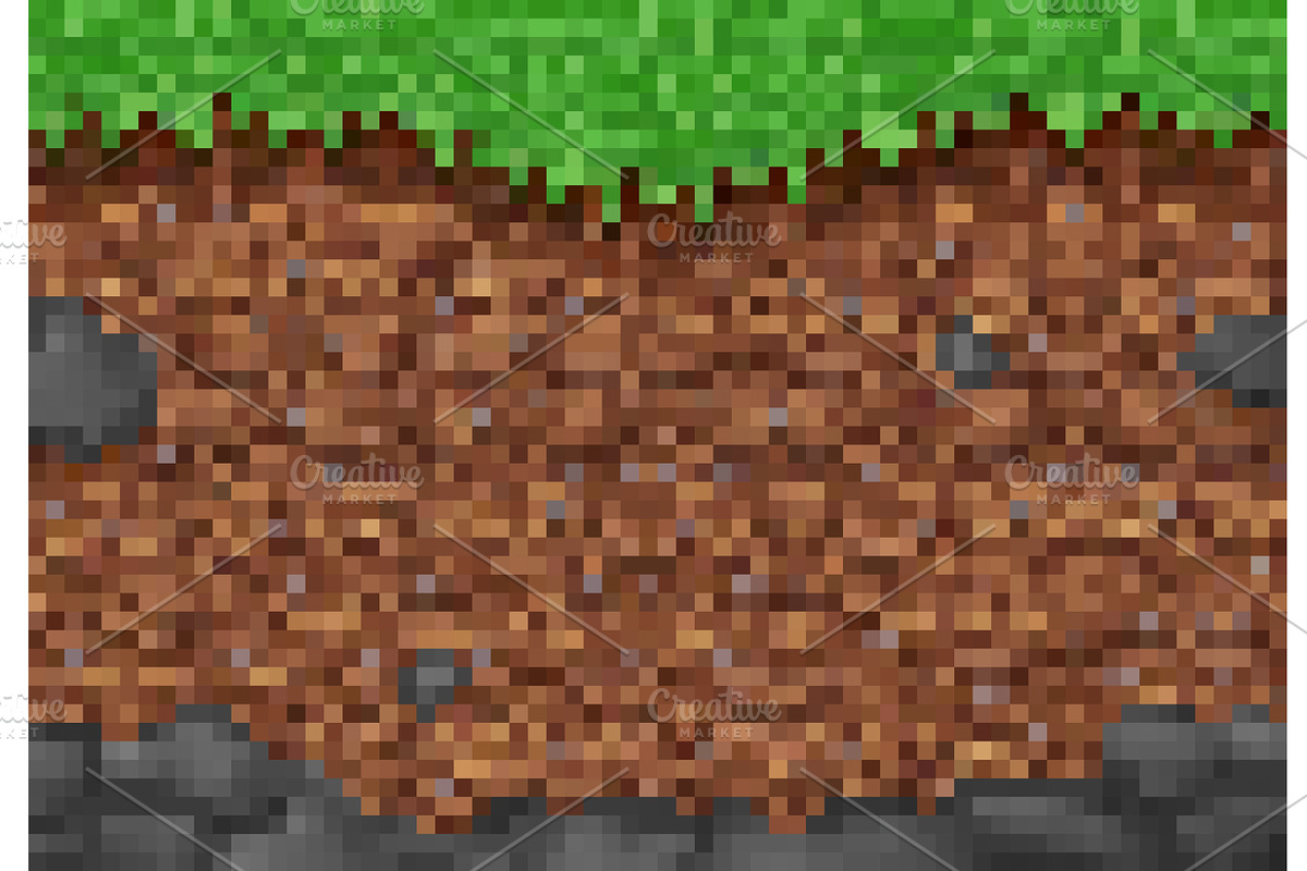 Pixel game background, cubic grass, a Texture Illustration by Vector Tradition