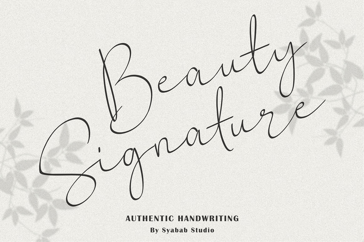 Beauty Signature Script, a Script Font by syabab studio (Photo 1 of 9)