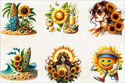 Summer Sunshine Sunflower Clipart, an Illustration by SVGArt (Thumbnail 7 of 8)