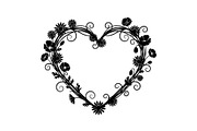 Floral Heart Frame Silhouette Pack, an Illustration by Artivon (Thumbnail 33 of 49)