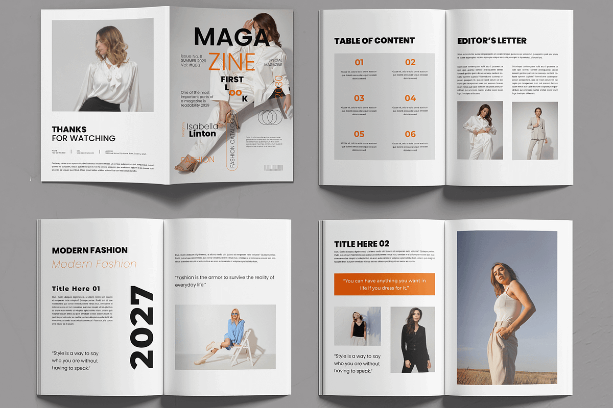 Fashion Magazine Layout, a Magazine Template by MightyDesign (Photo 2 of 6)