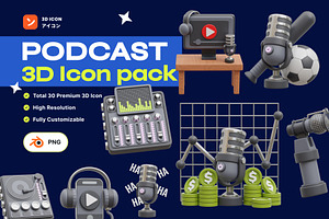 Podcast & Audio Streaming 3D Icon