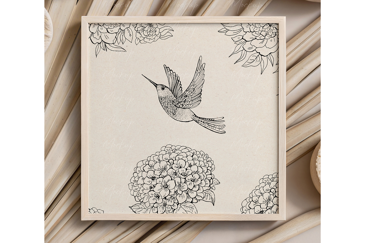 Japandi Square Wood Frame Mockup, a Product Mockup by TatiMockup (Photo 3 of 3)