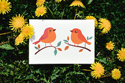 14 Cute Red Robin Bird on Tree Twig, an Animal Illustration by jongcreative (Thumbnail 5 of 8)