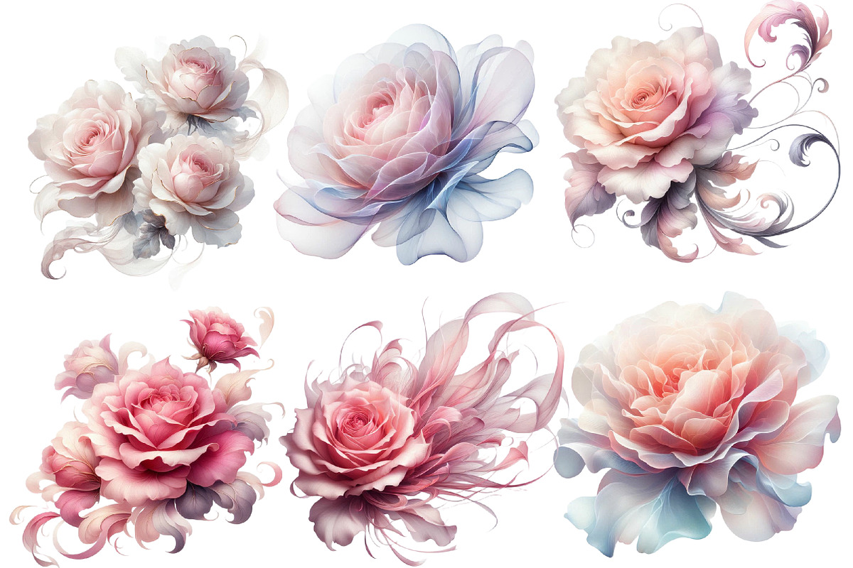 Abstract Pink Roses Clipart, an Illustration by Designworld (Photo 2 of 3)