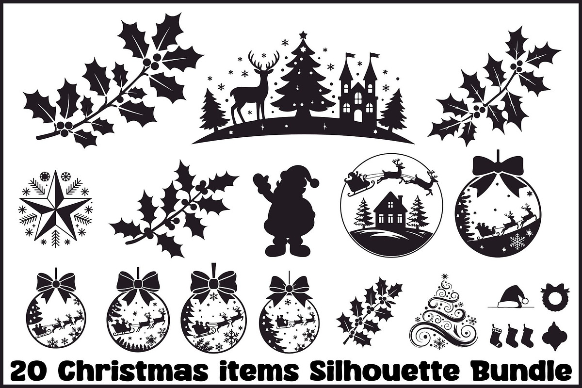 Winter Holiday Cut File Bundle, an Illustration by hafijul