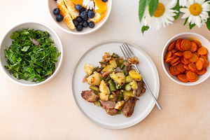 Stewed duck fillet with potatoes