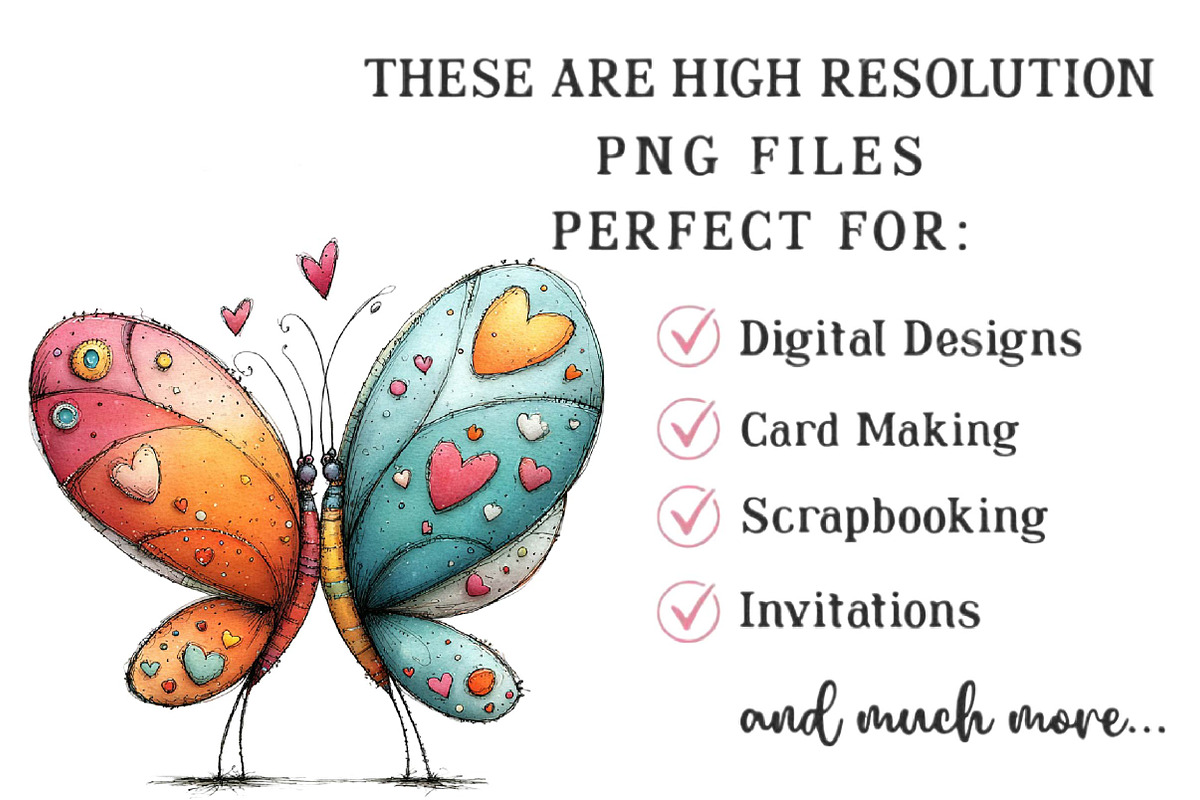 Whimsical Spring Butterfly Clipart, an Illustration by DreamPrint404 (Photo 6 of 6)