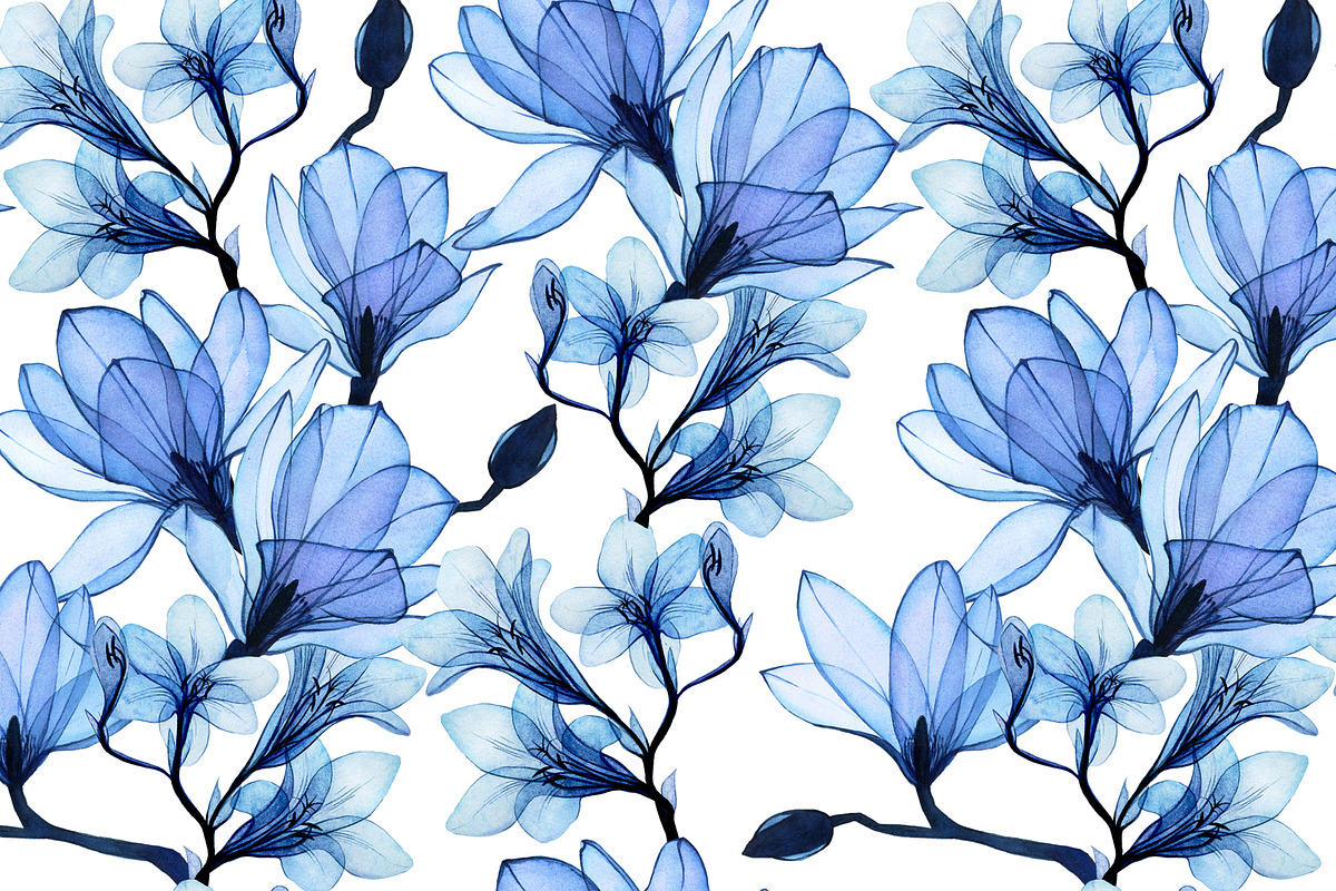 Transparent Flowers. Patterns, a Pattern Graphic by made by Tanya (Photo 2 of 5)
