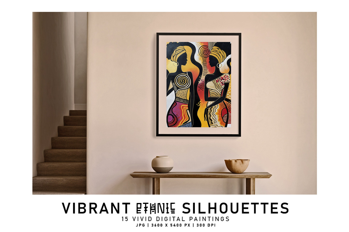 Vibrant Ethnic Silhouettes, a Decorative Illustration by Digital Art Creations (Photo 4 of 7)