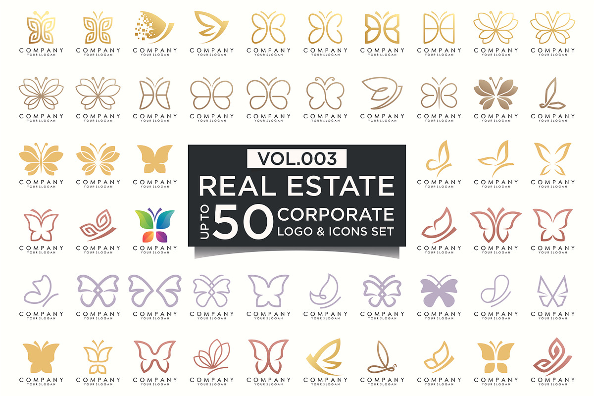 set of butterfly logo design, a Branding & Logo Template by BARONSTD (Photo 2 of 3)