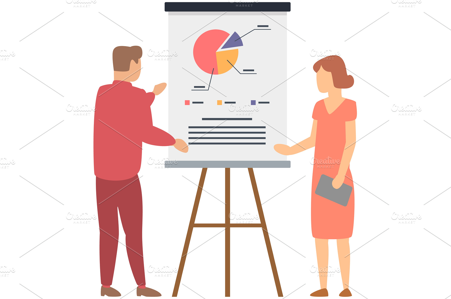 Manager makes a presentation of a, a Business Photo by robuart