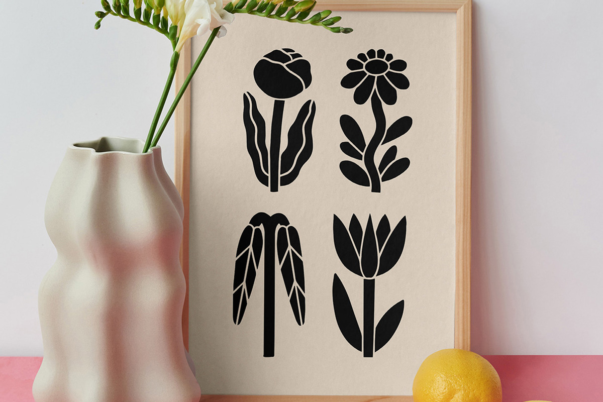 Floral Stamps Linocut Bundle,, an Illustration by ClayStudio (Photo 3 of 8)