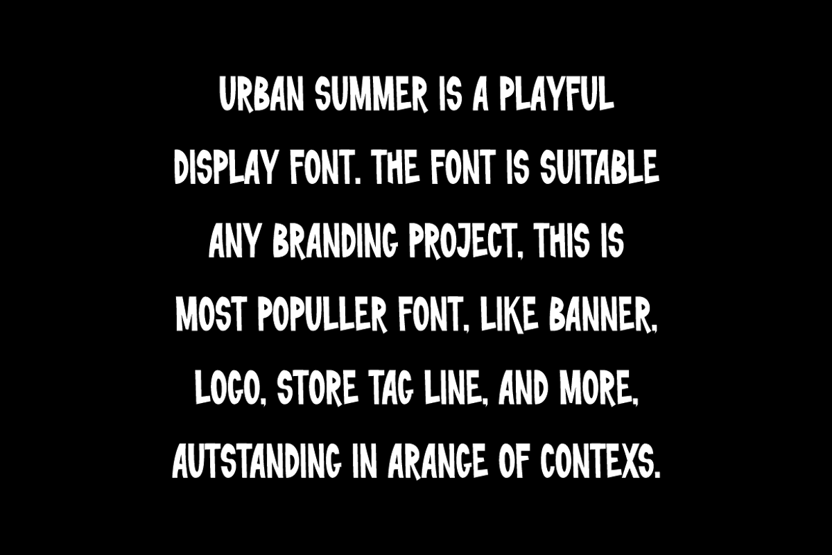 Urban Summer Font, a Sans Serif Font by QR Design Studio (Photo 4 of 6)