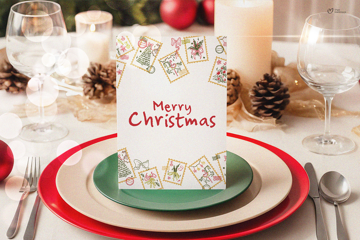 Whimsical Vintage Christmas Clipart, an Illustration by ollalya (Photo 6 of 9)